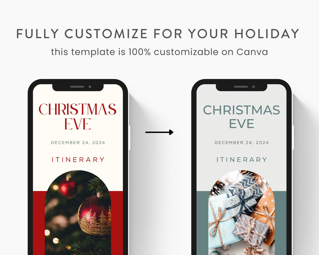 Christmas Itinerary Template, Editable on Canva, Printable Editable Template, Christmas Planner Digital Template Download