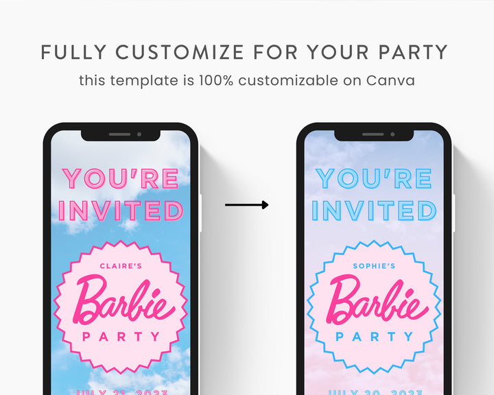 Barbie Party Itinerary Template, Editable on Canva, Printable Editable Template, Barbie Party Planner Digital Template Download