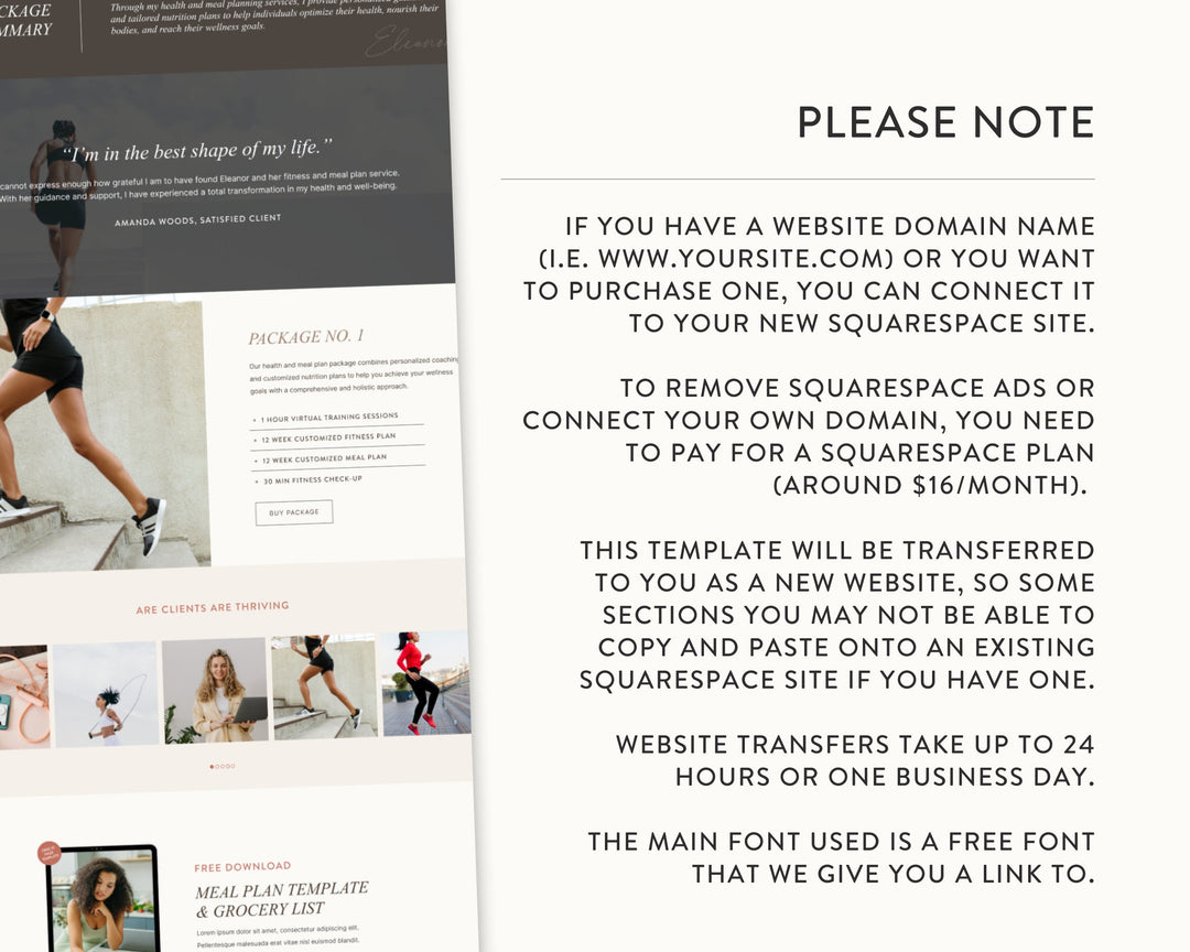 SQUARESPACE Website Template for Social Media Marketing, Graphic Design, Coaches, Blogs, E-Commerce, | ELEANOR Theme | Modern Minimal