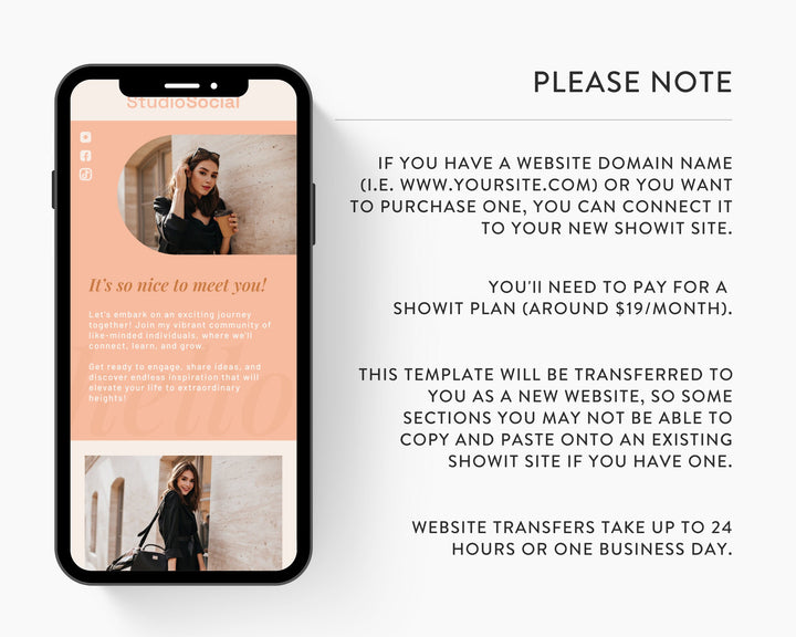 ShowIt Link in Bio Template for Social Media Marketing, Influencers, Coaches, Blogs, UGC Creators | STUDIO SOCIAL Theme | Modern Minimal