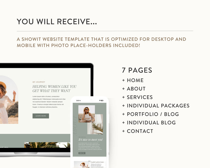 ShowIt Website Template for Social Media Marketing, Graphic Design, Influencers, Blogs, Virtual Assistant | ADALINE Theme | Modern Minimal