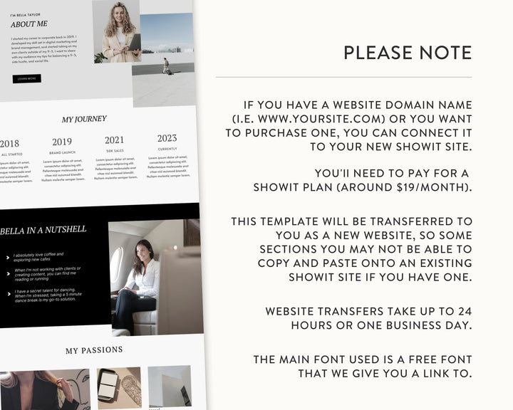 ShowIt Website Template for Social Media Marketing, Graphic Design, Coaches, Blogs, Photography | BELLA TAYLOR Theme | Modern Minimal