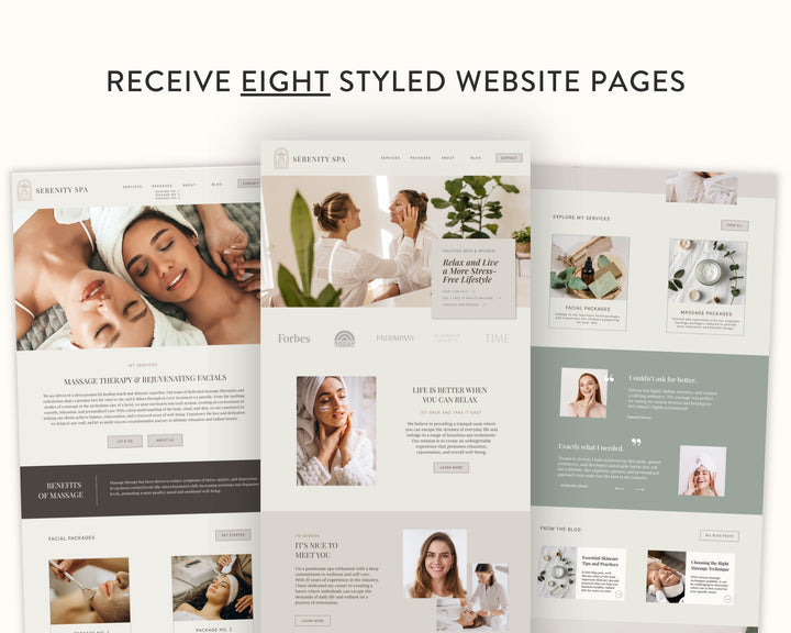 ShowIt Website Template for Spas, Salons, Wellness Centers, Coaches, Influencers | SERENITY SPA Theme | Modern Minimal