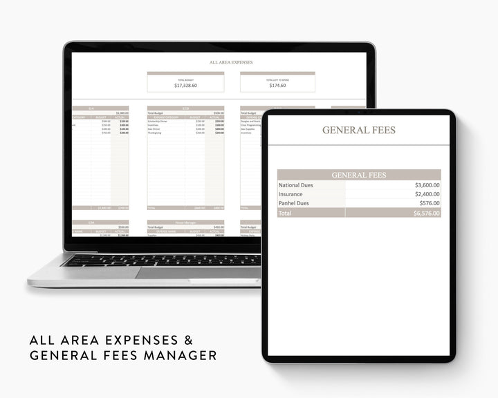 Ultimate Greek Life Budget Planner Digital Template | Google Sheets, Sorority & Fraternity Finance Tracker