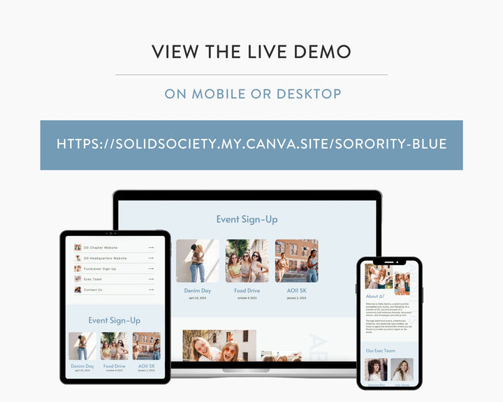 Greek Life Canva Link In Bio Template | BLUE, Digital Template, Sorority Link in Bio Template