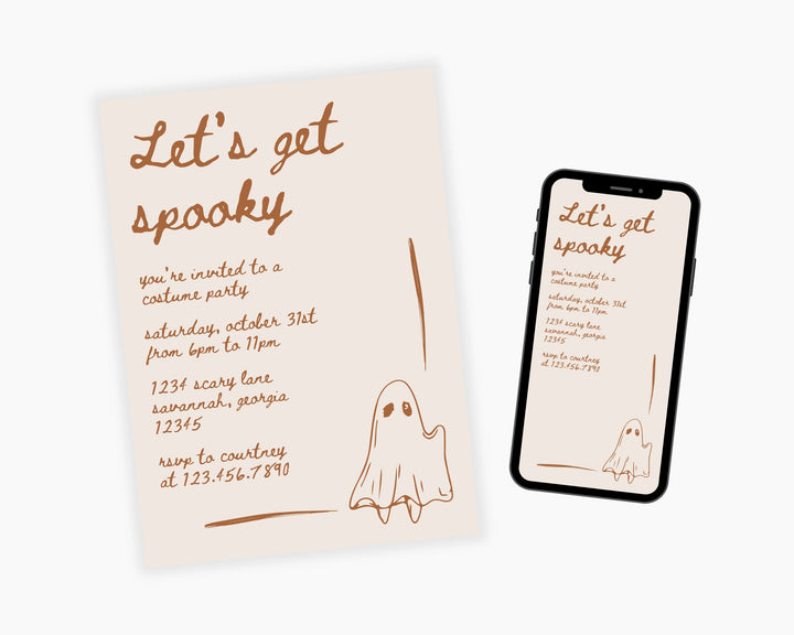 Halloween Party Invitation Vertical, Edit on Canva, Digital Download, Printable Template Card, Digital Mobile Halloween Party Invite