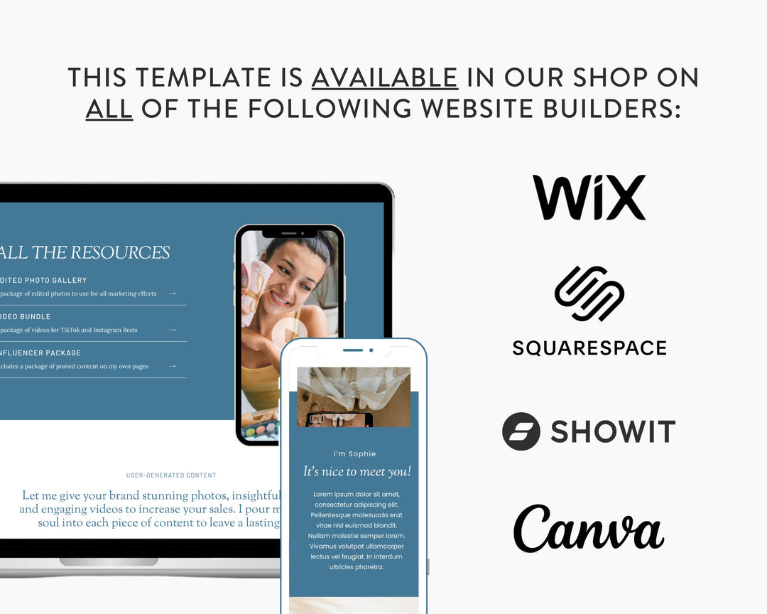WIX Link in Bio Template for Social Media Marketing, Coaches, Influencers, Blogs, UGC & Content Creators | SOPHIEGREY Theme | Modern Minimal