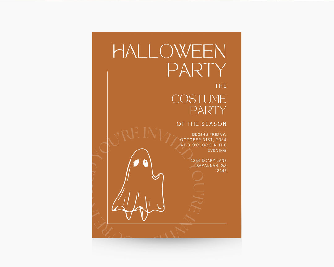 Halloween Party Invitation Vertical, Edit on Canva, Digital Download, Printable Template Card, Digital Mobile Halloween Party Invite