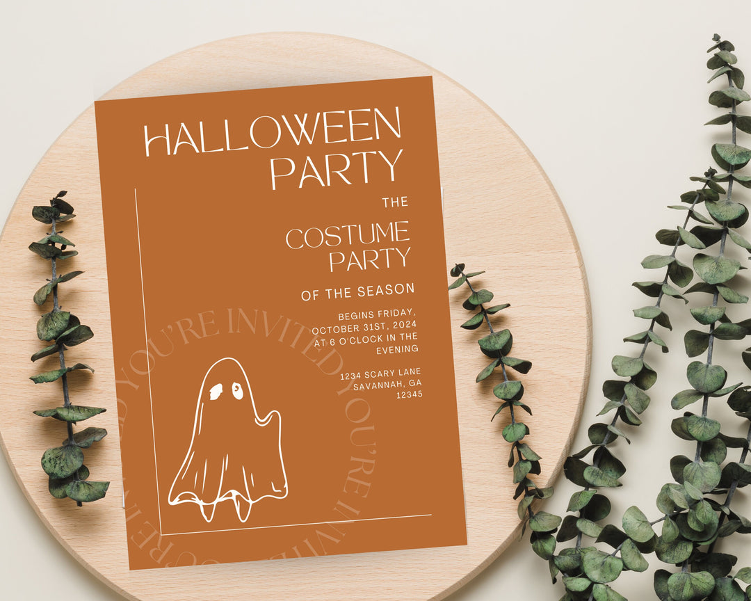 Halloween Party Invitation Vertical, Edit on Canva, Digital Download, Printable Template Card, Digital Mobile Halloween Party Invite