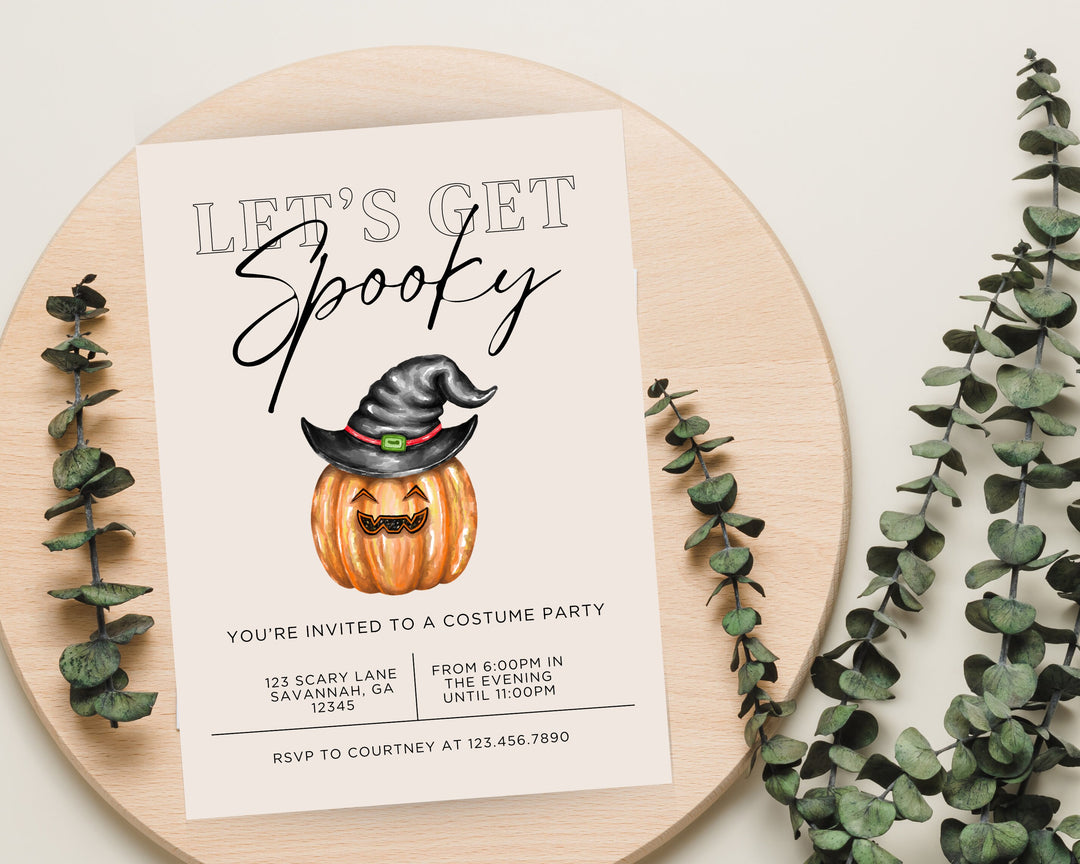 Halloween Party Invitation Vertical, Edit on Canva, Digital Download, Printable Template Card, Digital Mobile Halloween Party Invite