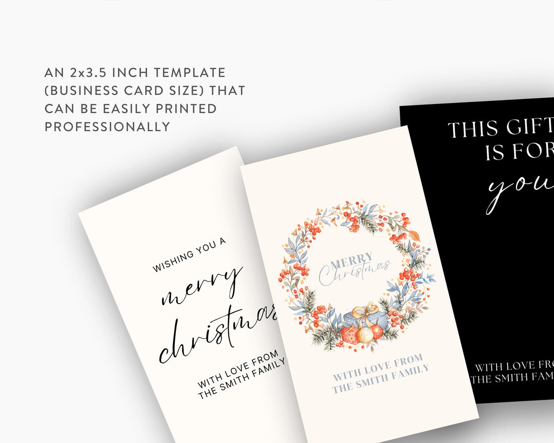 Christmas Gift Tags, Edit on Canva, Digital Download, Printable Christmas Template Cards, Digital Christmas Gift & Present Tags | Modern