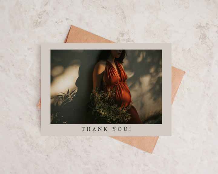 Thank You Baby Shower Postcard Horizontal, Printable Template Card, Digital Minimalist Baby Shower Card | Edit on Canva | Digital Download