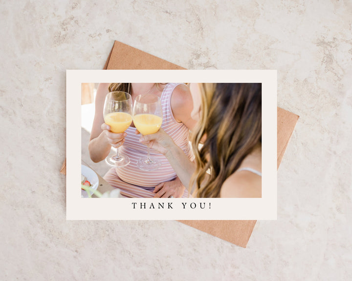 Thank You Bridal Shower Postcard Horizontal, Printable Template Card, Digital Minimalist Shower Card | Edit on Canva | Digital Download