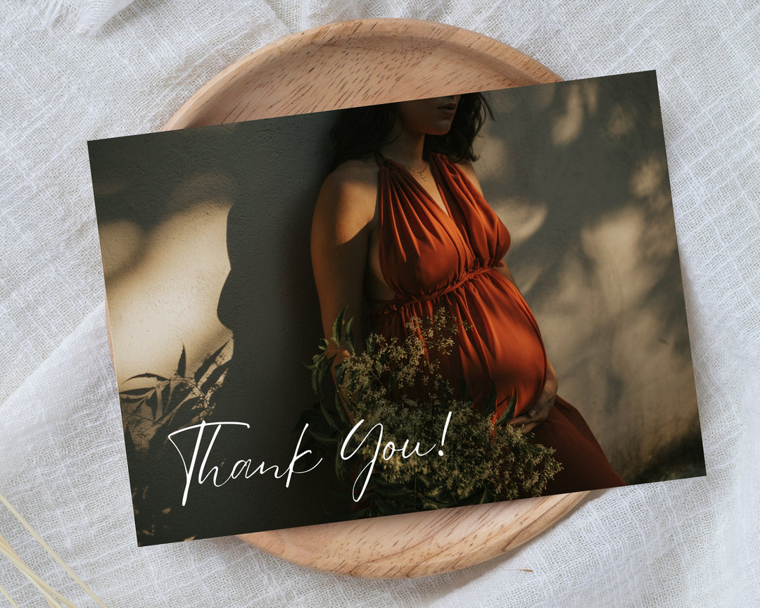 Thank You Baby Shower Postcard Horizontal, Printable Template Card, Digital Minimalist Baby Shower Card | Edit on Canva | Digital Download