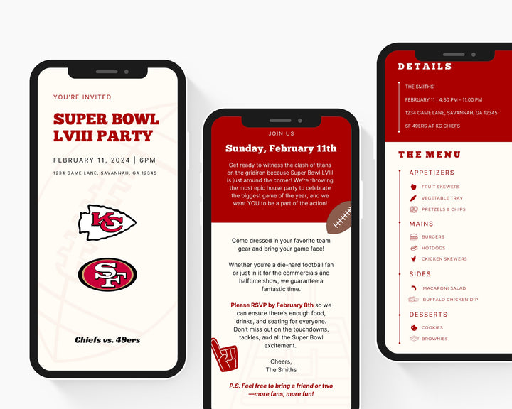 Super Bowl Itinerary Template, Edit on Canva, Printable Template Guide, Game Day Planner, Football Party Invitation, Digital Download