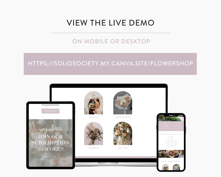 Canva Link in Bio Template for Flower Shops, Floral Shops, Flower & Floral Design Stores | FLOWER SHOP Theme | Modern Minimal