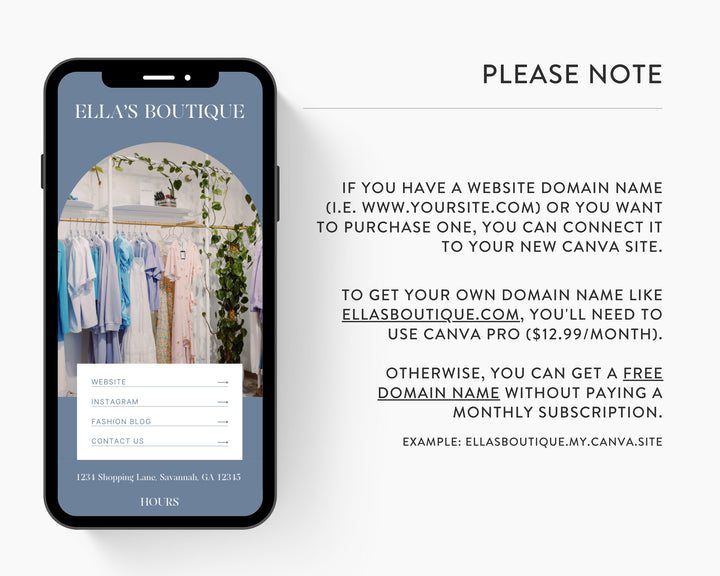 Canva Link in Bio Template for Boutiques, Clothing Stores, Fashion & Makeup Shops, Influencers, | ELLA's BOUTIQUE Theme | Modern Minimal