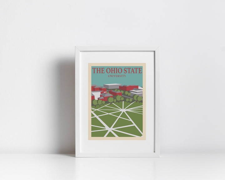 Ohio State University Retro Vintage Poster, OSU Illustration Art | Wall Art Digital Download, Digital Wall Art, Printable, Gift