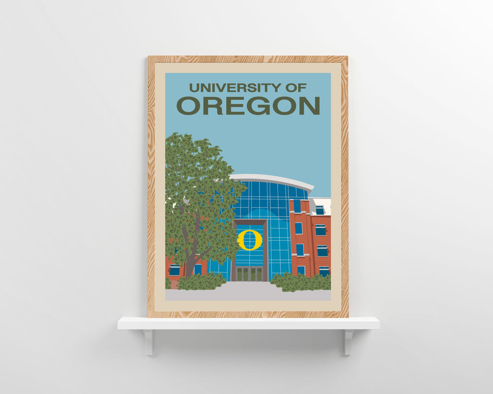 University of Oregon Retro Vintage Poster, Oregon Illustration Art | Wall Art Digital Download, Digital Wall Art, Printable, Gift