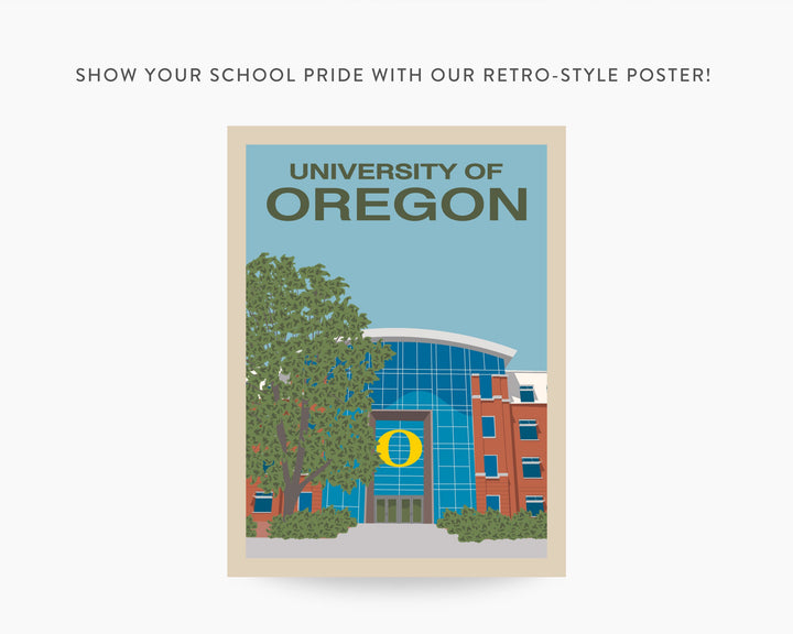 University of Oregon Retro Vintage Poster, Oregon Illustration Art | Wall Art Digital Download, Digital Wall Art, Printable, Gift