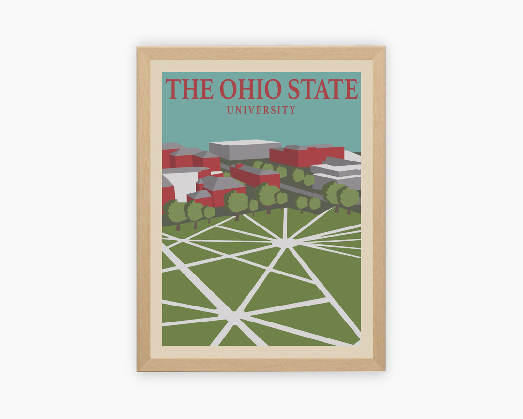 Ohio State University Retro Vintage Poster, OSU Illustration Art | Wall Art Digital Download, Digital Wall Art, Printable, Gift