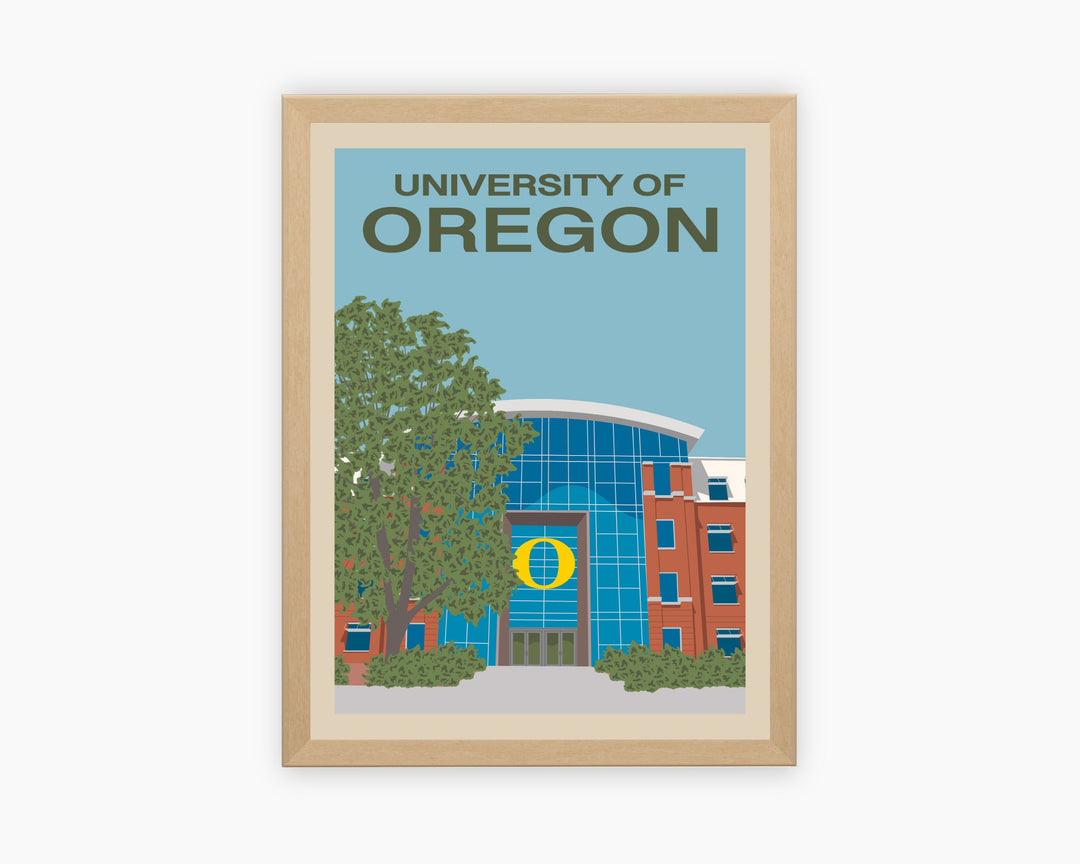 University of Oregon Retro Vintage Poster, Oregon Illustration Art | Wall Art Digital Download, Digital Wall Art, Printable, Gift