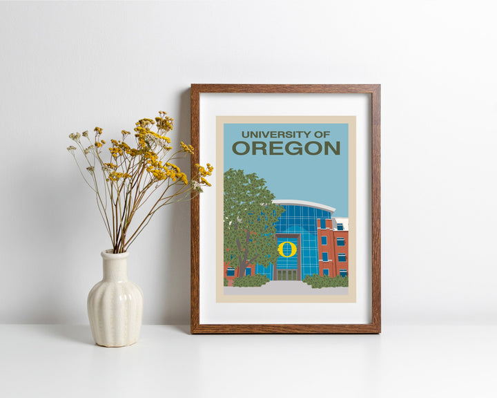 University of Oregon Retro Vintage Poster, Oregon Illustration Art | Wall Art Digital Download, Digital Wall Art, Printable, Gift