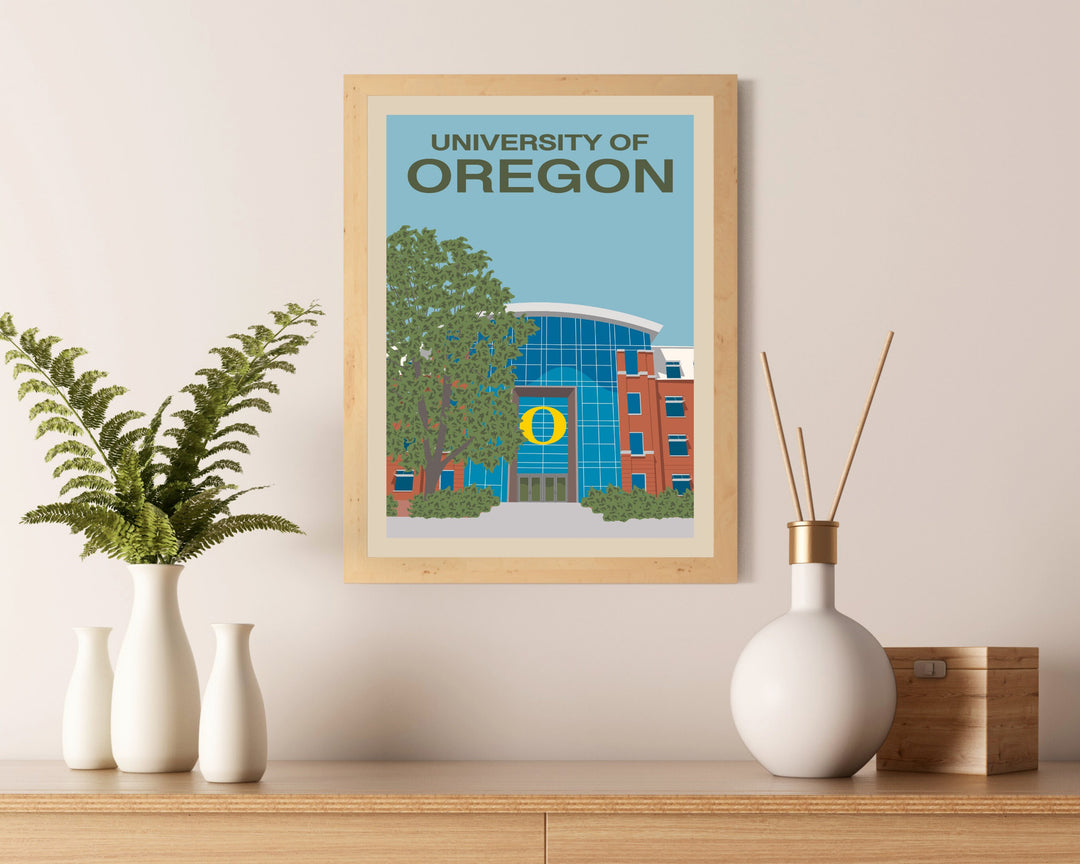 University of Oregon Retro Vintage Poster, Oregon Illustration Art | Wall Art Digital Download, Digital Wall Art, Printable, Gift